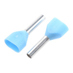 Schneider Electric Bootlace Ferrule, 8mm Pin Length, 2mm Pin Diameter, Blue
