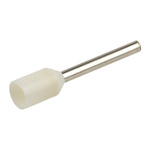 RS PRO Insulated Crimp Bootlace Ferrule, 12mm Pin Length, 1.5mm Pin Diameter, 0.75mm² Wire Size, White