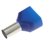 RS PRO Insulated Crimp Bootlace Ferrule, 14mm Pin Length, 8.7mm Pin Diameter, 2 x 16mm² Wire Size, Blue