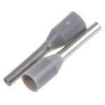 Weidmuller Insulated Crimp Bootlace Ferrule, 8mm Pin Length, 1.2mm Pin Diameter, 0.75mm² Wire Size, Grey