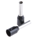 Weidmuller Insulated Crimp Bootlace Ferrule, 8mm Pin Length, 1.7mm Pin Diameter, 1.5mm² Wire Size, Black