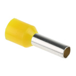 RS PRO Insulated Crimp Bootlace Ferrule, 12mm Pin Length, 3.5mm Pin Diameter, 6mm² Wire Size, Yellow