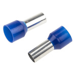 RS PRO Insulated Crimp Bootlace Ferrule, 12mm Pin Length, 5.8mm Pin Diameter, 16mm² Wire Size, Blue