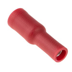 RS PRO Insulated Female Crimp Bullet Connector, 0.5mm² to 1.5mm², 22AWG to 16AWG, 4mm Bullet diameter, Red