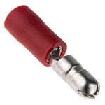 RS PRO Insulated Male Crimp Bullet Connector, 0.5mm² to 1.5mm², 22AWG to 16AWG, 4mm Bullet diameter, Red