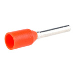 JST, GTR Insulated Crimp Bootlace Ferrule, 8mm Pin Length, 1mm Pin Diameter, 0.5mm² Wire Size, Orange