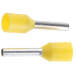 JST, GTR Insulated Crimp Bootlace Ferrule, 8mm Pin Length, 1.4mm Pin Diameter, 1mm² Wire Size, Yellow