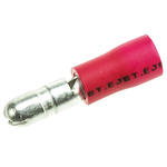JST, FVDAGM Insulated Male Crimp Bullet Connector, 0.25mm² to 1.65mm², 22AWG to 16AWG, 4mm Bullet diameter, Red