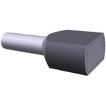 TE Connectivity Insulated Crimp Bootlace Ferrule, 12mm Pin Length, 3.7mm Pin Diameter, 2 x 4mm² Wire Size, Grey