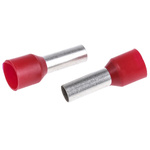 TE Connectivity Insulated Crimp Bootlace Ferrule, 12mm Pin Length, 4.5mm Pin Diameter, 10mm² Wire Size, Red