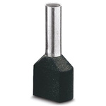 Phoenix Contact, AI-TWIN2X 1.5 - 8 BK Insulated Bootlace Ferrule Kit, 8mm Pin Length, 2.3mm Pin Diameter, Black