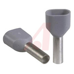 Altech Insulated Crimp Bootlace Ferrule, 12mm Pin Length, 3.9mm Pin Diameter, 2 x 4mm² Wire Size, Grey