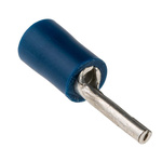 RS PRO Insulated, Tin Crimp Pin Connector, 1.5mm² to 2.5mm², 16AWG to 14AWG, 1.9mm Pin Diameter, 12mm Pin Length, Blue