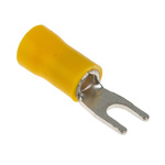 RS PRO Insulated Crimp Spade Connector, 2.5mm² to 6mm², 12AWG to 10AWG, M4 Stud Size Vinyl, Yellow