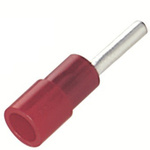 RS PRO Insulated Crimp Pin Connector, 0.5mm² to 1.5mm², 22AWG to 16AWG, 1.9mm Pin Diameter, 12mm Pin Length, Red