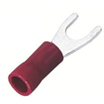 RS PRO Insulated Crimp Spade Connector, 0.5mm² to 1.5mm², 22AWG to 16AWG, 4.3mm Stud Size Vinyl, Red