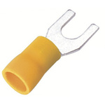 RS PRO Insulated Crimp Spade Connector, 4mm² to 6mm², 12AWG to 10AWG, 5.3mm Stud Size Vinyl, Yellow