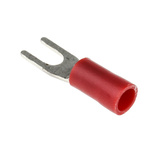 RS PRO Insulated Crimp Spade Connector, 0.5mm² to 1.5mm², 22AWG to 16AWG, M3 Stud Size Vinyl, Red
