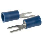 RS PRO Insulated Crimp Spade Connector, 1.5mm² to 2.5mm², 16AWG to 14AWG, 3.2mm Stud Size Vinyl, Blue