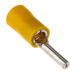 RS PRO Insulated, Tin Crimp Pin Connector, 2.5mm² to 6mm², 12AWG to 10AWG, 2.6mm Pin Diameter, 15mm Pin Length, Yellow