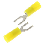 RS PRO Insulated Crimp Spade Connector, 0.2mm² to 0.5mm², 26AWG to 22AWG, M3 Stud Size Nylon, Yellow