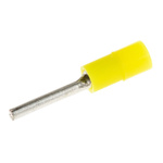 RS PRO Insulated, Tin Crimp Pin Connector, 0.2mm² to 0.5mm², 26AWG to 22AWG, 1.4mm Pin Diameter, 10mm Pin Length, Yellow