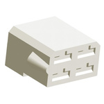 TE Connectivity, AMP FASTIN-FASTON 4 Way Nylon 66 Crimp Terminal Housing, 6.35mm Tab Size, Natural