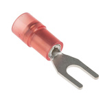 RS PRO Insulated Crimp Spade Connector, 0.5mm² to 1.5mm², 22AWG to 16AWG, 3.7mm Stud Size Nylon, Red