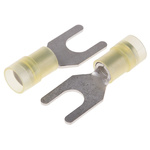 RS PRO Insulated Crimp Spade Connector, 4mm² to 6mm², 12AWG to 10AWG, M6 (1/4) Stud Size Nylon, Yellow
