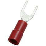 RS PRO Insulated Crimp Spade Connector, 0.5mm² to 1.5mm², 22AWG to 16AWG, 4.3mm Stud Size Vinyl, Red