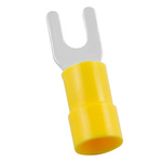 RS PRO Insulated Crimp Spade Connector, 4mm² to 6mm², 12AWG to 10AWG, 4.3mm Stud Size Vinyl, Yellow