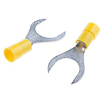 RS PRO Insulated Crimp Spade Connector, 4mm² to 6mm², 12AWG to 10AWG, M12 Stud Size Vinyl, Yellow