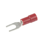 RS PRO Insulated Crimp Spade Connector, 0.5mm² to 1.5mm², 22AWG to 16AWG, 3.7mm Stud Size Vinyl, Red