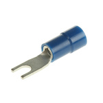 RS PRO Insulated Crimp Spade Connector, 1.5mm² to 2.5mm², 16AWG to 14AWG, 3.2mm Stud Size Vinyl, Blue