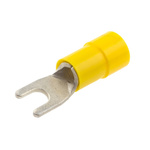 RS PRO Insulated Crimp Spade Connector, 4mm² to 6mm², 12AWG to 10AWG, M3.5 Stud Size Vinyl, Yellow