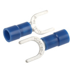 RS PRO Insulated Crimp Spade Connector, 1.5mm² to 2.5mm², 16AWG to 14AWG, M6 Stud Size Vinyl, Blue