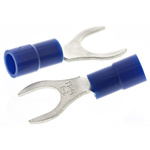 RS PRO Insulated Crimp Spade Connector, 1.5mm² to 2.5mm², 16AWG to 14AWG, M8 Stud Size Vinyl, Blue