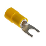 RS PRO Insulated Crimp Spade Connector, 4mm² to 6mm², 12AWG to 10AWG, 4.3mm Stud Size Vinyl, Yellow