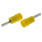 RS PRO Insulated, Tin Crimp Pin Connector, 4mm² to 6mm², 12AWG to 10AWG, 2.8mm Pin Diameter, 10mm Pin Length, Yellow