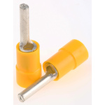 RS PRO Insulated, Tin Crimp Pin Connector, 4mm² to 6mm², 12AWG to 10AWG, 2.8mm Pin Diameter, 14mm Pin Length, Yellow