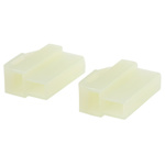 TE Connectivity, AMP 250 2 Way Nylon 66 Crimp Terminal Housing, 6.35mm Tab Size, Natural