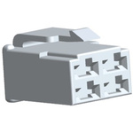 TE Connectivity, AMP 250 4 Way Nylon 66 Crimp Terminal Housing, 6.35mm Tab Size, Natural