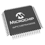 DSPIC33EP64GS506-I/PT Microchip, 16bit Digital Signal Processor 1MHz 64 kB EEPROM, SRAM 64-Pin TQFP