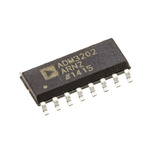 Analog Devices ADM3202ARNZ Line Transceiver, 16-Pin SOIC