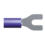 TE Connectivity, PLASTI-GRIP Insulated Crimp Spade Connector, 1mm² to 2.6mm², 16AWG to 14AWG, M3.5 Stud Size Vinyl, Blue