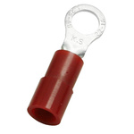 RS PRO Insulated Ring Terminal, 4.3mm Stud Size, 0.5mm² to 1.5mm² Wire Size, Red