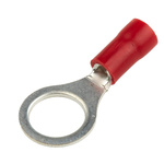 RS PRO Insulated Ring Terminal, M8 Stud Size, 0.5mm² to 1.5mm² Wire Size, Red