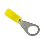 RS PRO Insulated Ring Terminal, M4 Stud Size, 0.2mm² to 0.5mm² Wire Size, Yellow