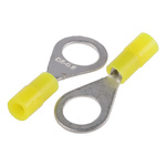 RS PRO Insulated Ring Terminal, M5 Stud Size, 0.2mm² to 0.5mm² Wire Size, Yellow