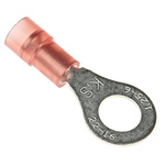 RS PRO Insulated Ring Terminal, M6 (1/4) Stud Size, 0.5mm² to 1.5mm² Wire Size, Red